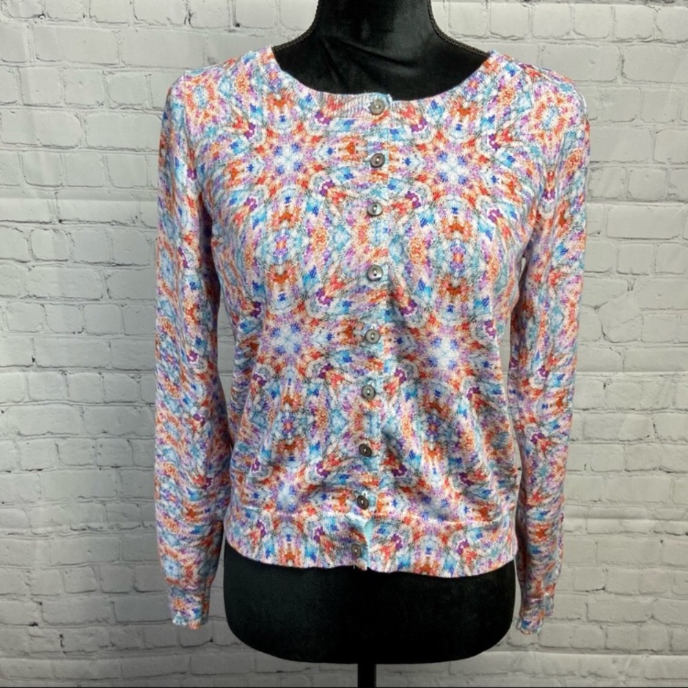 Sundance Multicolored Spring Button Down Cardigan - image 1